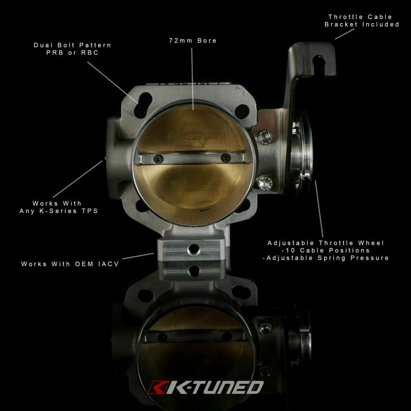 K-Tuned K series K20 K24 72mm Cast Throttle Body Dual PRB  RBC Bolt Pattern